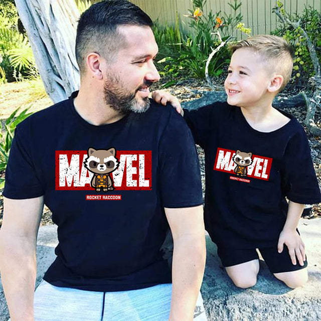 Family Matching Clothes Fashion Marvel T-shirt Daddy And Me Outfits