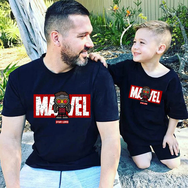 Family Matching Clothes Fashion Marvel T-shirt Daddy And Me Outfits