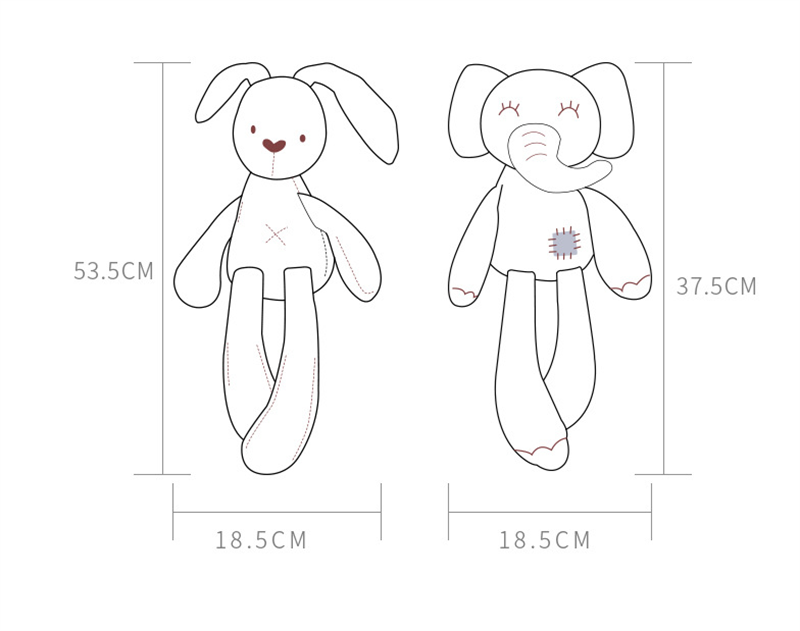 0-12 Month Elephant Toys Infant Kid Animal Hanging Ring Toy Sleeping Cute Rabbit Bed Stroller Plush Doll