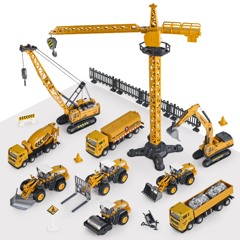 9 Styles Alloy Engineering Car Truck Toys Crane Bulldozer Excavator Forklift Vehicles Educational Toys