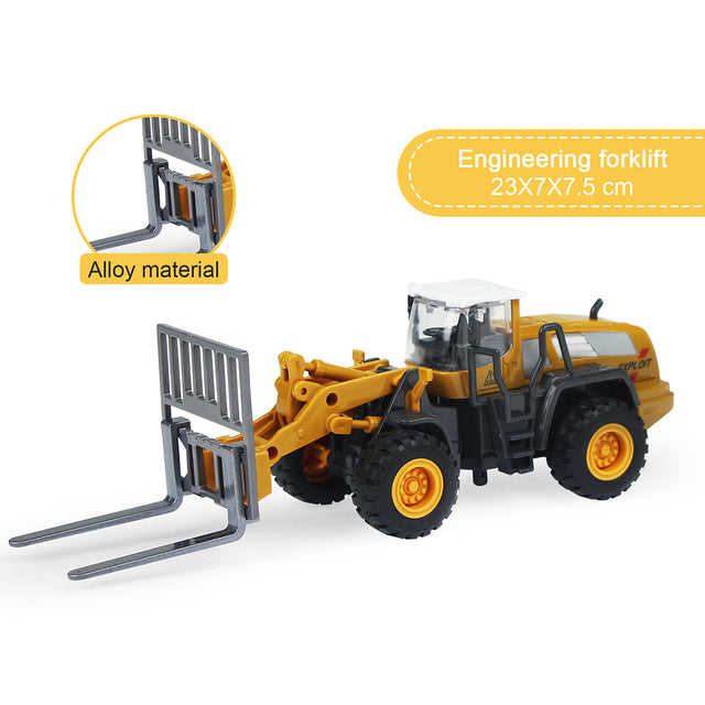 9 Styles Alloy Engineering Car Truck Toys Crane Bulldozer Excavator Forklift Vehicles Educational Toys