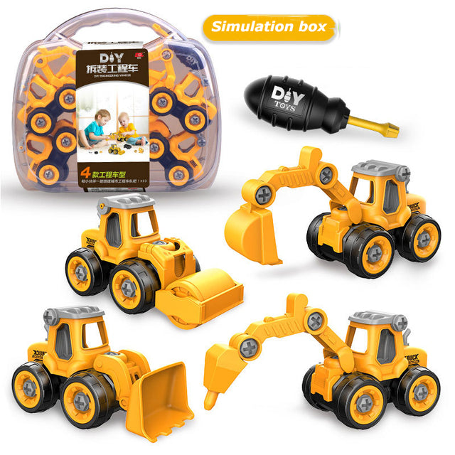 Montessori Education Toy Nut Disassembly Loading Unloading Engineering Truck Excavator Bulldozer