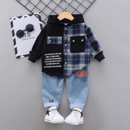 Autumn Spring Cotton Tracksuits Denim Set