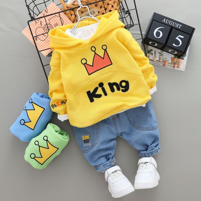 Autumn Spring Cotton Tracksuits Denim Set