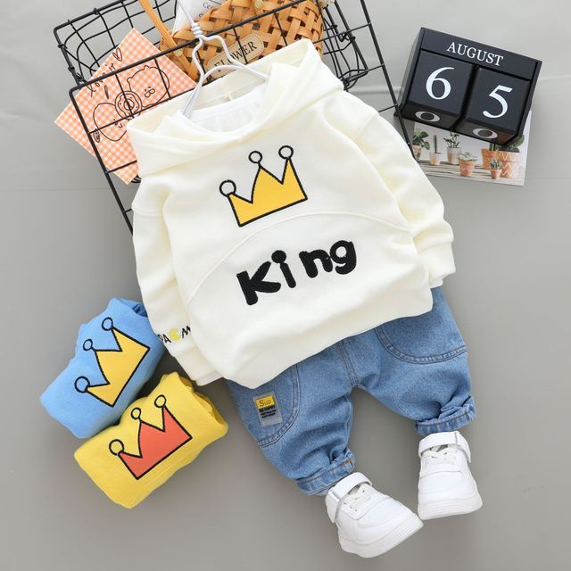 Autumn Spring Cotton Tracksuits Denim Set