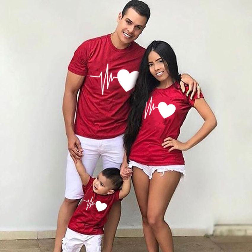 Heartbeat Outfits Family Matching T-shirt