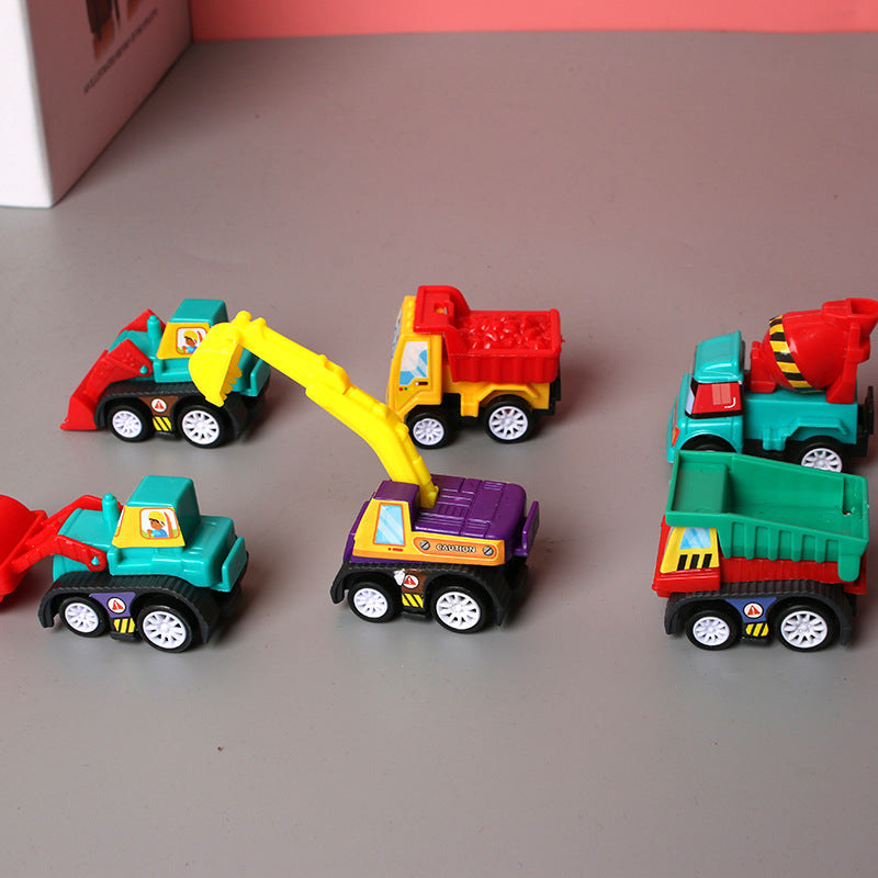 6pcs Car Model Toy Pull Back Car Fire Truck Taxi Model Kid Mini Cars