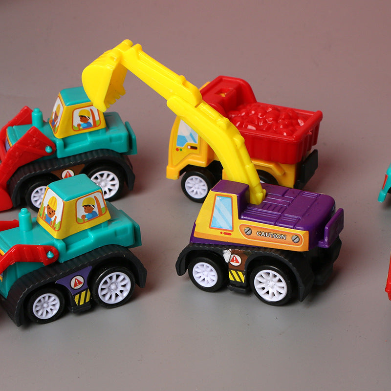 6pcs Car Model Toy Pull Back Car Fire Truck Taxi Model Kid Mini Cars