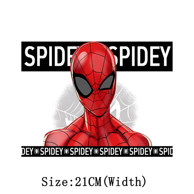 Marvel Spiderman Iron on Patches for Clothing Cartoon Thermal Stickers