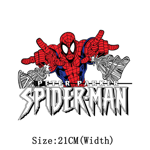 Marvel Spiderman Iron on Patches for Clothing Cartoon Thermal Stickers