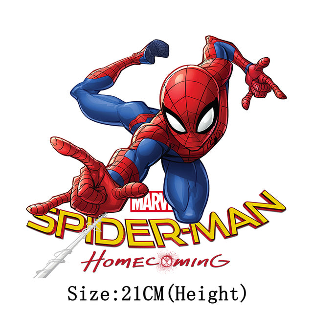 Marvel Spiderman Iron on Patches for Clothing Cartoon Thermal Stickers