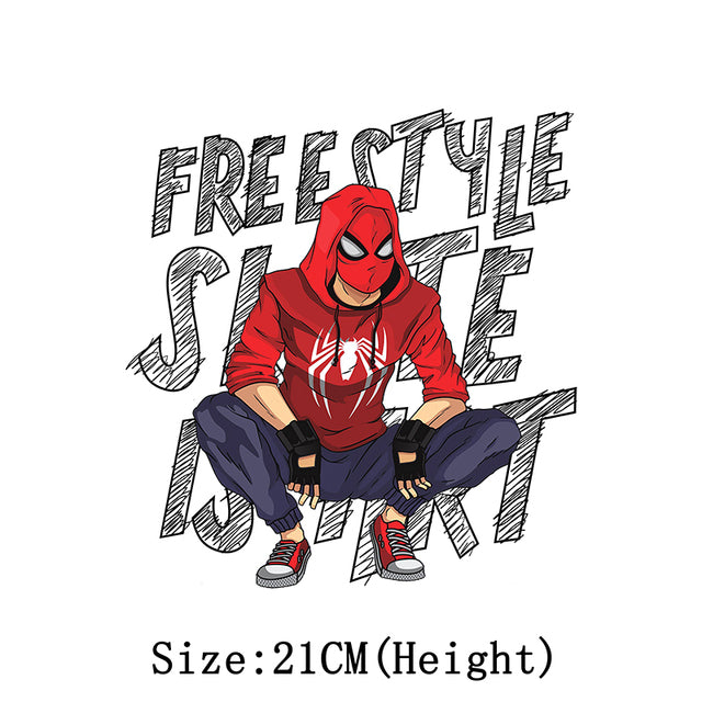 2Pcs/Lot Free Shipping Marvel Spiderman Iron On Patches For Clothing Anime  Thermal Fusible Heat Transfer Stickers Thermoadhesive