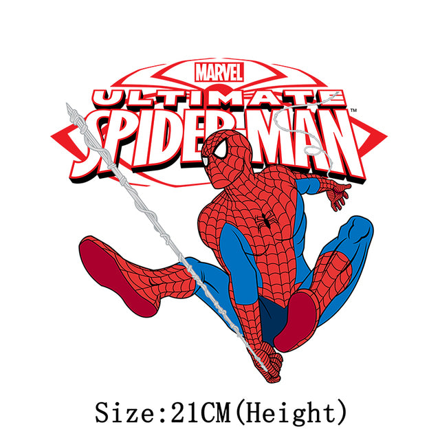 Marvel Spiderman Iron on Patches for Clothing Cartoon Thermal Stickers