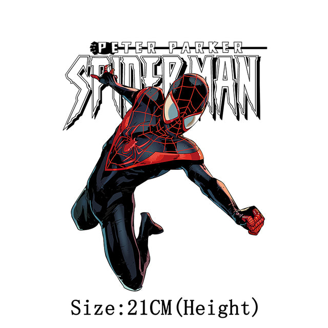 Marvel Spiderman Iron on Patches for Clothing Cartoon Thermal Stickers