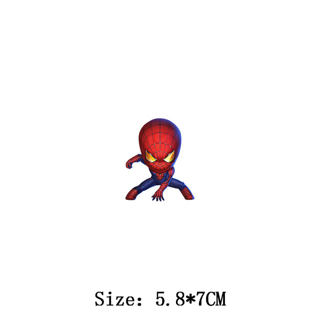 Marvel Spiderman Iron on Patches for Clothing Cartoon Thermal Stickers