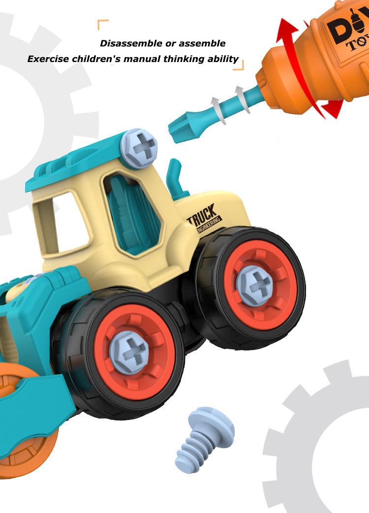 Montessori Education Toy Nut Disassembly Loading Unloading Engineering Truck Excavator Bulldozer