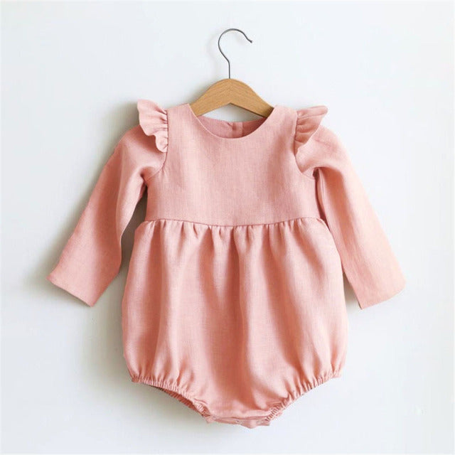 Baby Girl Rompers Long Sleeve Romper Jumpsuits 100% Organic Cotton