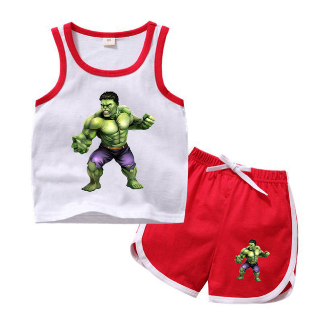 Disney Micky Marvel Super Heroes Sport T-Shirt Sets for Boys 100% Cotton