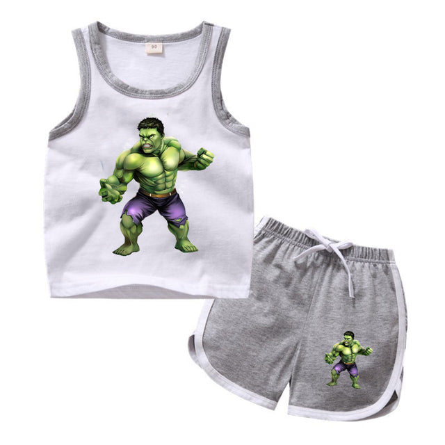 Disney Micky Marvel Super Heroes Sport T-Shirt Sets for Boys 100% Cotton