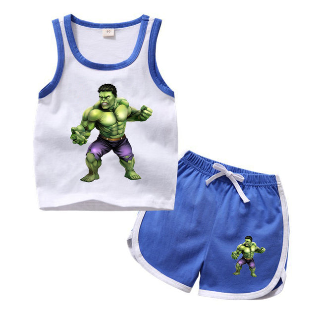 Disney Micky Marvel Super Heroes Sport T-Shirt Sets for Boys 100% Cotton