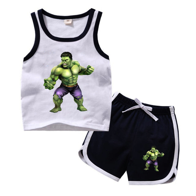 Disney Micky Marvel Super Heroes Sport T-Shirt Sets for Boys 100% Cotton