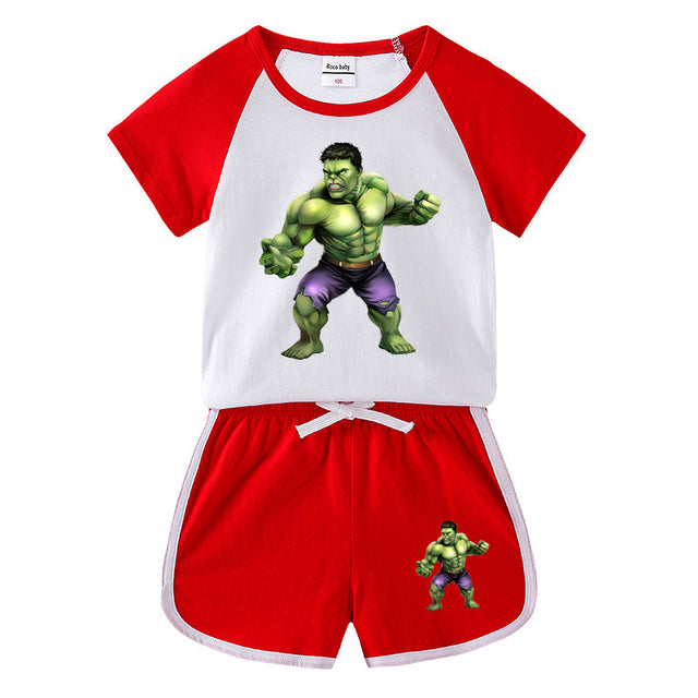 Disney Micky Marvel Super Heroes Sport T-Shirt Sets for Boys 100% Cotton