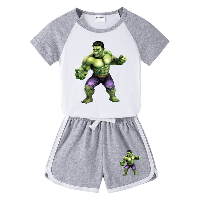 Disney Micky Marvel Super Heroes Sport T-Shirt Sets for Boys 100% Cotton