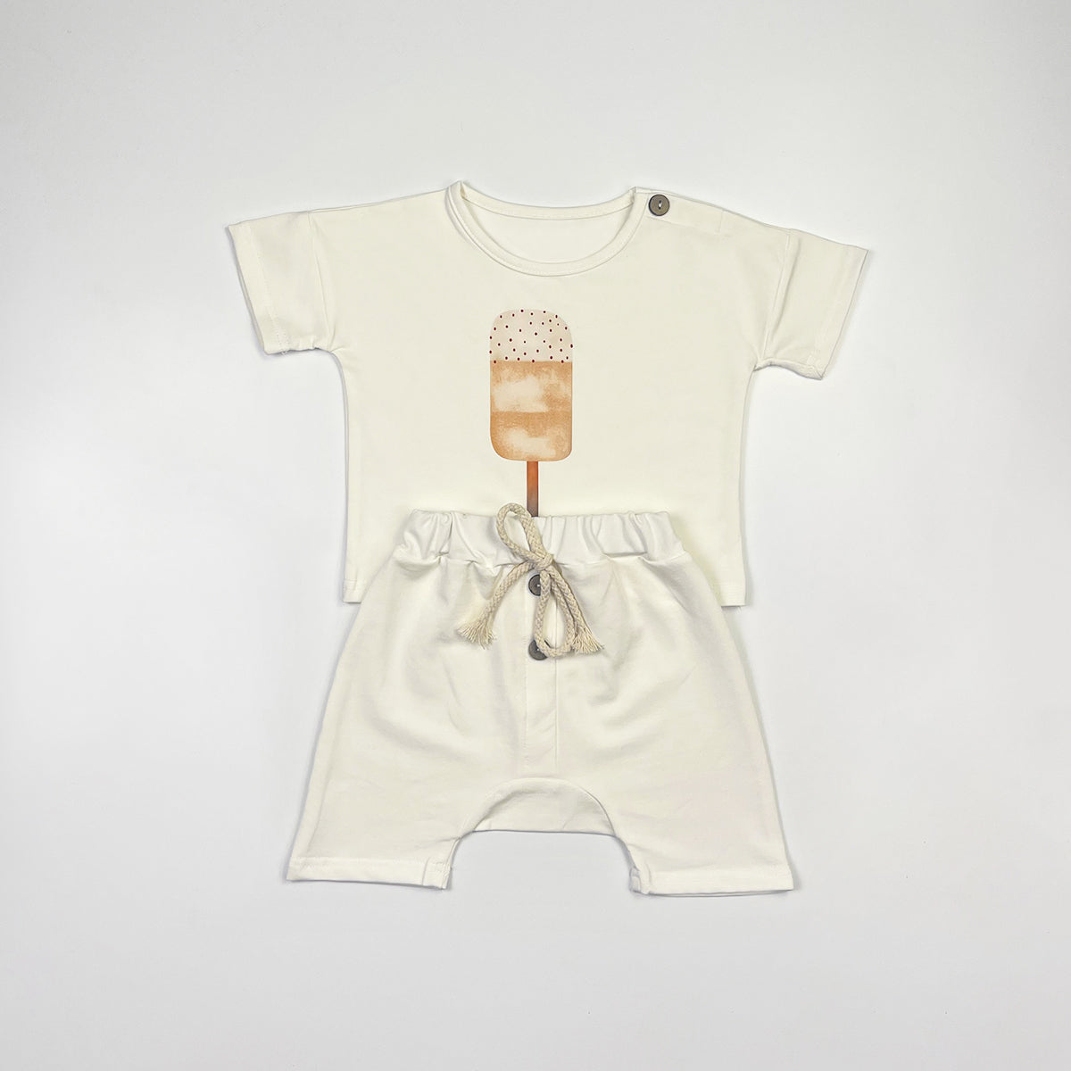 Summer Clothes Set Organic Cotton Sun and Ice Cream Tee