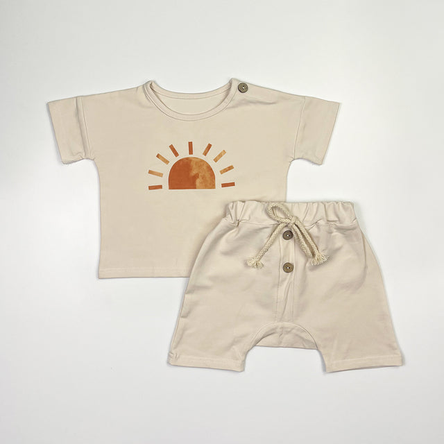 Summer Clothes Set Organic Cotton Sun and Ice Cream Tee