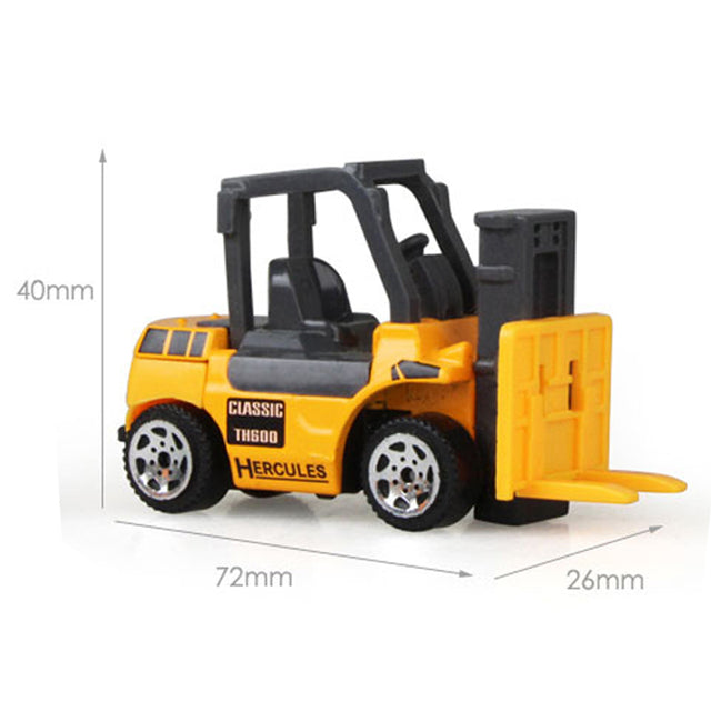 Mini Alloy Diecast Car Model Engineering Toy Vehicles Dump Truck Forklift Excavator