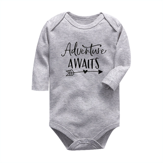 Newborn Bodysuit Long Sleeve Cotton Printing Jumpsuit 1pcs 0-24 Months