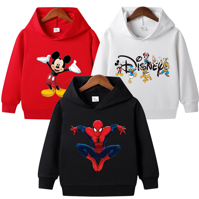 Disney Characters and Marvel Spiderman Hooded Sweater