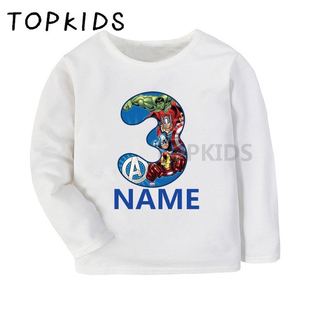 Marvel Kid Number 1~9 Avengers Themed Birthday T-shirt