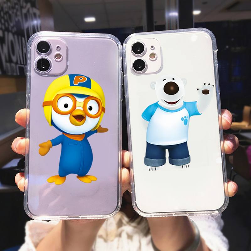 Pororo Phone Case For iPhone 11 12 Mini 13 Pro XS Max X 8 7 6s Plus 5 SE XR Transparent Shell