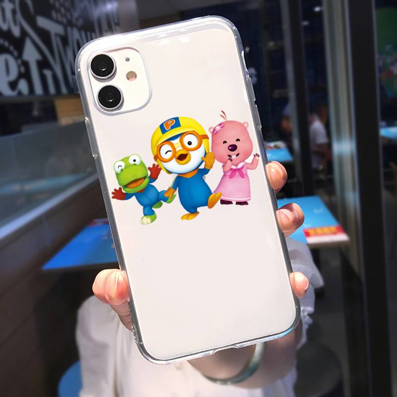 Pororo Phone Case For iPhone 11 12 Mini 13 Pro XS Max X 8 7 6s Plus 5 SE XR Transparent Shell