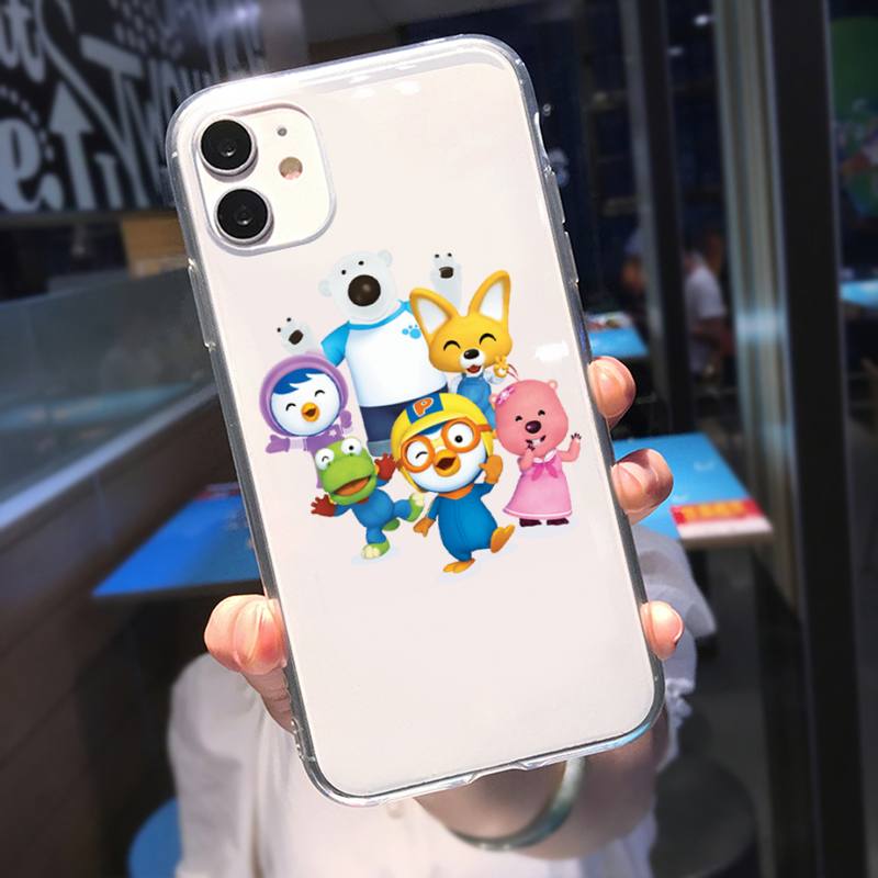 Pororo Phone Case For iPhone 11 12 Mini 13 Pro XS Max X 8 7 6s Plus 5 SE XR Transparent Shell