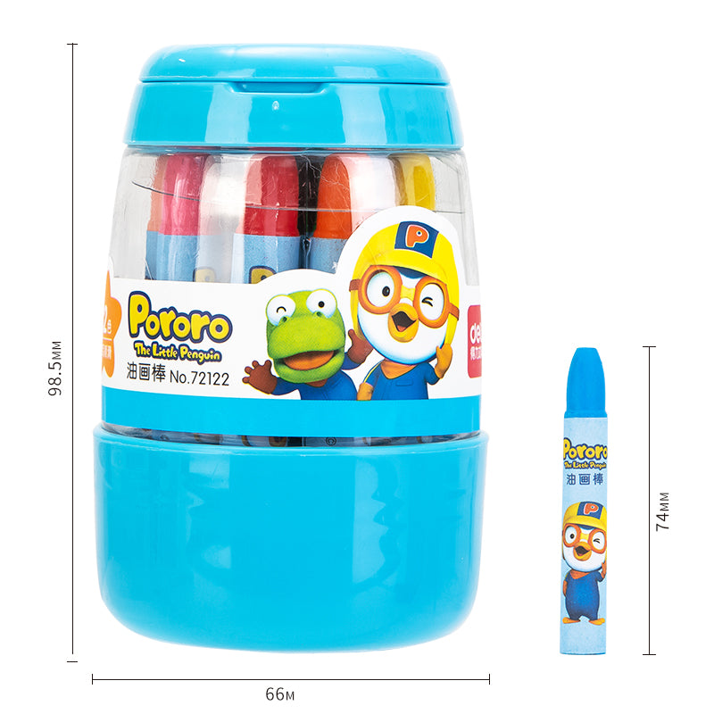 Deli x Pororo 12/18/24/36 Colors Per Box Oil Pastel Wax Crayon