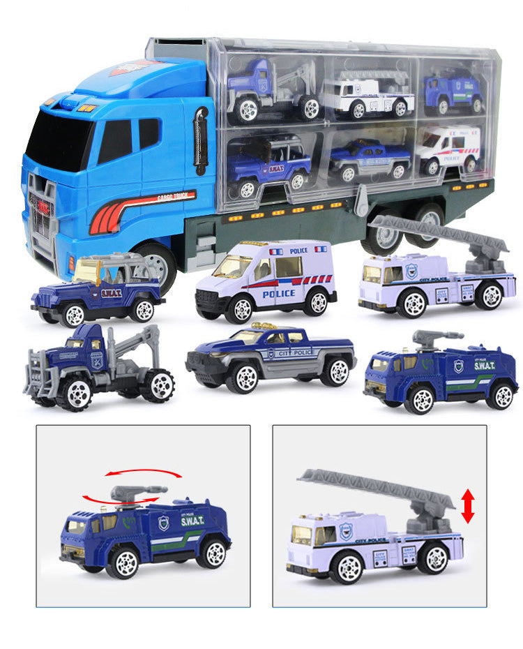 Toys Vehicle Transporter Car Set - Engineering, Police, Military, Rescue Cars