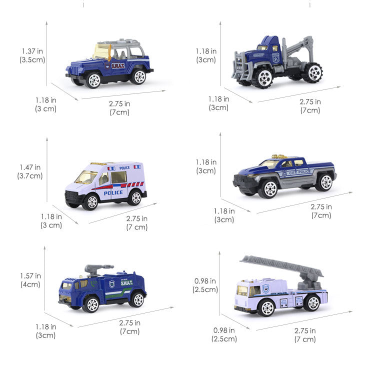 Toys Vehicle Transporter Car Set - Engineering, Police, Military, Rescue Cars