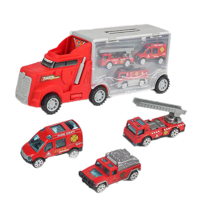 Toys Vehicle Transporter Car Set - Engineering, Police, Military, Rescue Cars