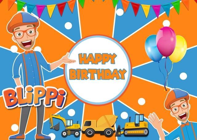 Blippi Backdrop Kids Birthday Party Photo Background