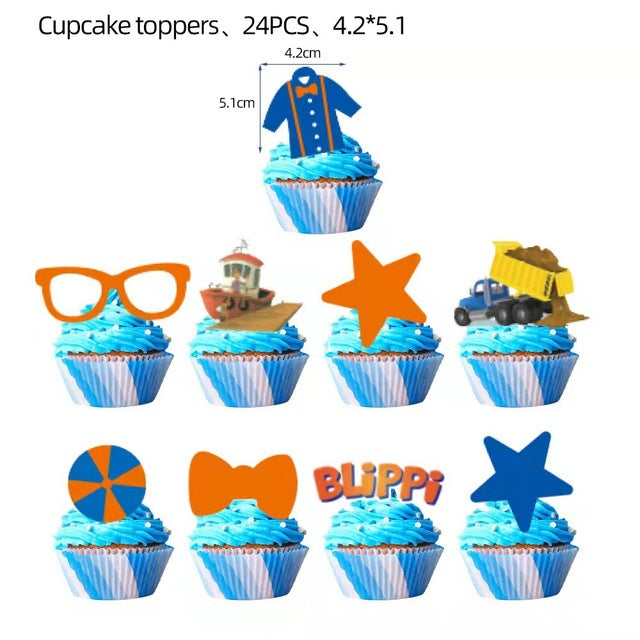 Blippi Birthday Party Decorations Cake Decorations Disposable Tableware