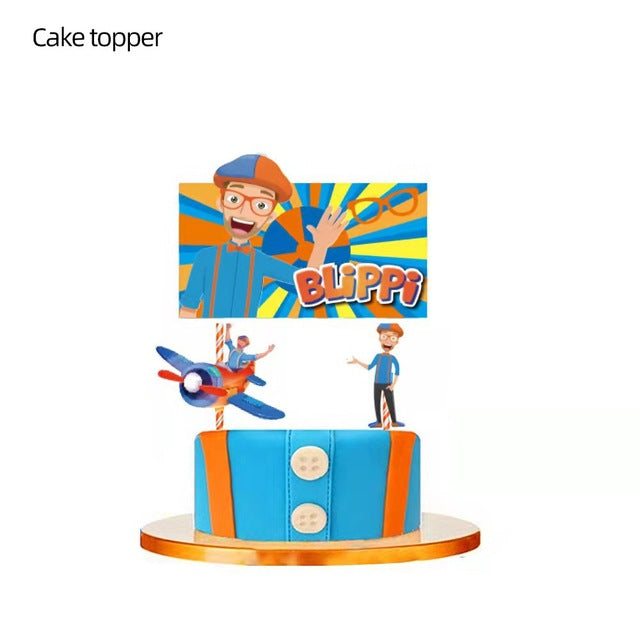 Blippi Birthday Party Decorations Cake Decorations Disposable Tableware