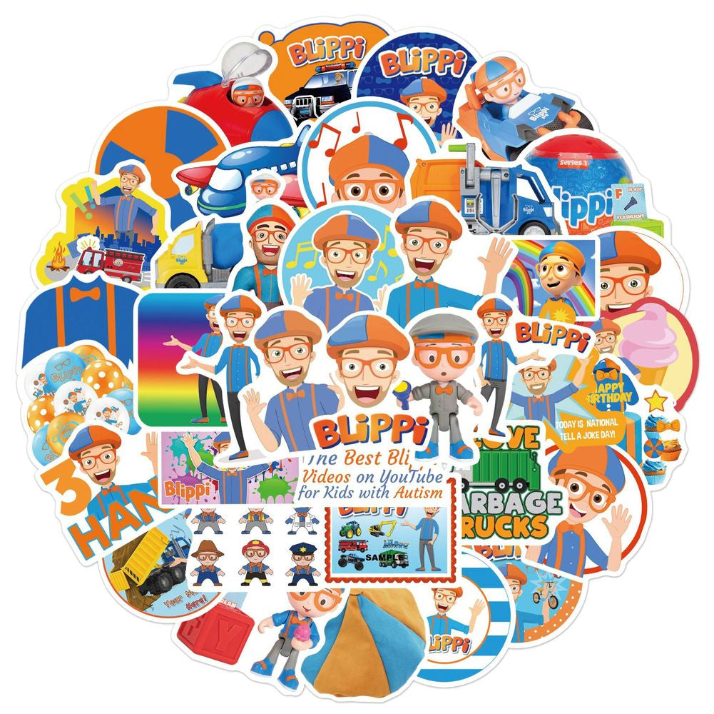 10/50PCS Blippi Stickers Graffiti for Laptop Luggage Skateboard Guitar