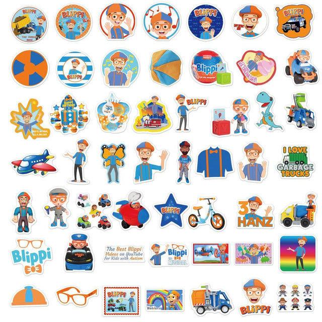 10/50PCS Blippi Stickers Graffiti for Laptop Luggage Skateboard Guitar