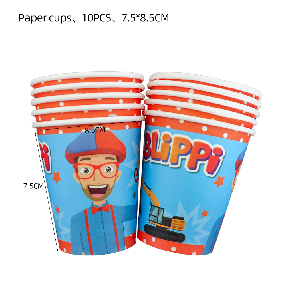 Blippi English Teacher Theme Party Decorations Disposable Tableware Set