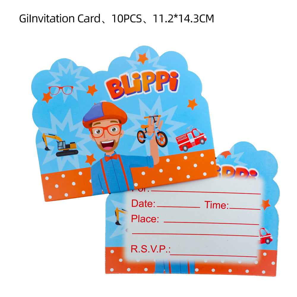 Blippi English Teacher Theme Party Decorations Disposable Tableware Set